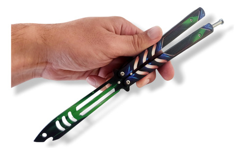 Navaja Balisong Mariposa Sin Filo Trainer B620 Tiburon Verde