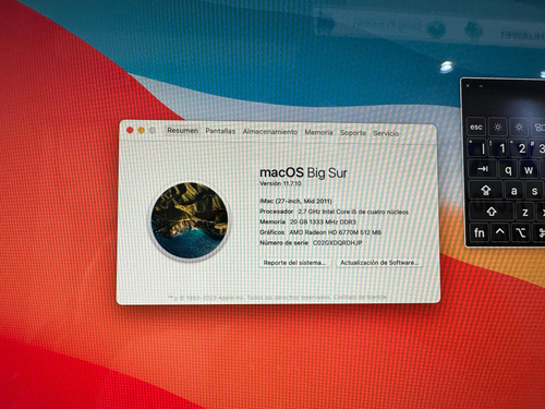 Imac 27 Pulgadas 2011 Mid Plata (Usado)