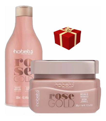 Kit Hobety Rose Gold Shampoo E Máscara De Tratamento 300g