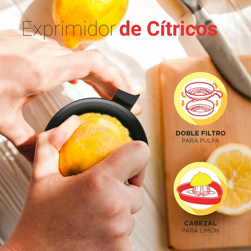 Imagen 3 de 3 de Exprimidor De Jugo Smart-tek Ec 2030 Juguera Citricos 40w Pc Color Negro