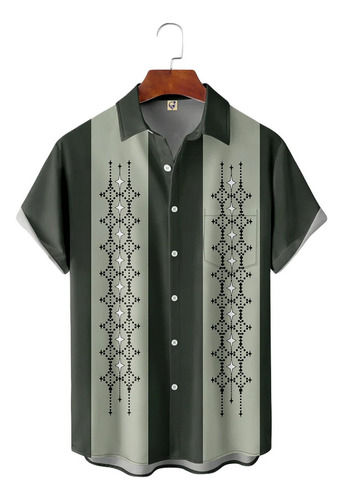 Camisa Hawaiana Unisex Geomátrica Personalizada, Camisa De P