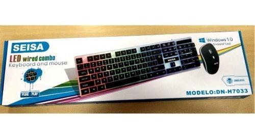 Combo Teclado Y Mouse Luces Retroiluminado Seisa Trae Ñ