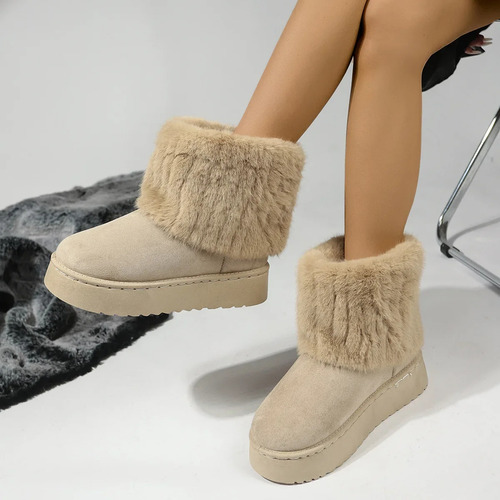 Botas De Nieve De Felpa De Invierno Para Mujer, Calzado Casu