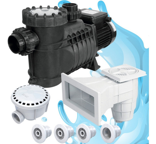 Imagen 1 de 10 de Kit Pileta Hormigón: Bomba Vulcano 1 Hp Bae100 Y Accesorios