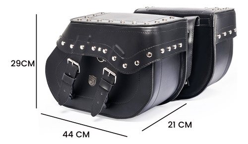 Alforge Bolsa Moto Custom 30l Cravo Com Suporte Dragstar 650