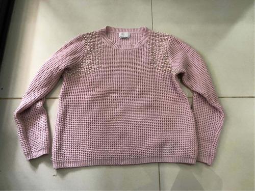 Sweater Buzo Tejido Rosa (fal2) Rosa Pastel Talle 2