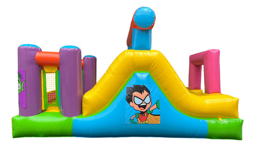 Brincolin Inflable Resbaladilla Combo Con Cubo Para Negocio