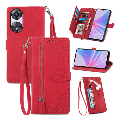 Funda Para Teléfono Oppo A18 A17 A16 A15 A12 Funda De Piel Tipo Cartera