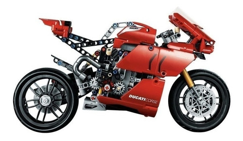 Imagem 3 de 4 de Blocos de montar LegoTechnic Ducati Panigale V4 R 646 peças em caixa