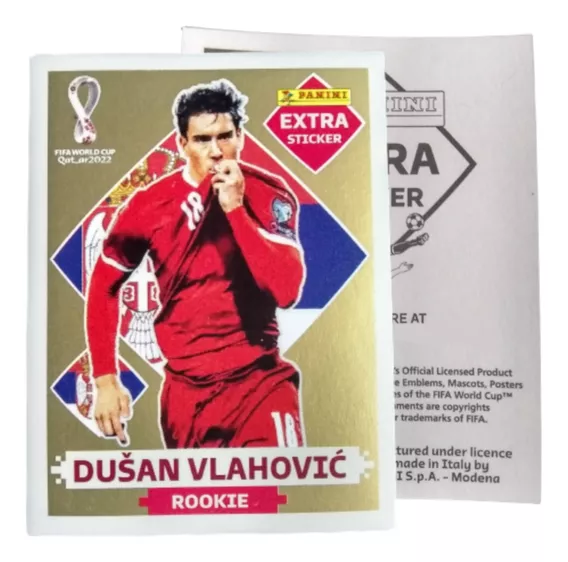 Extra Sticker Oro Dusan Vlahovic World Cup Qatar 2022 Panini