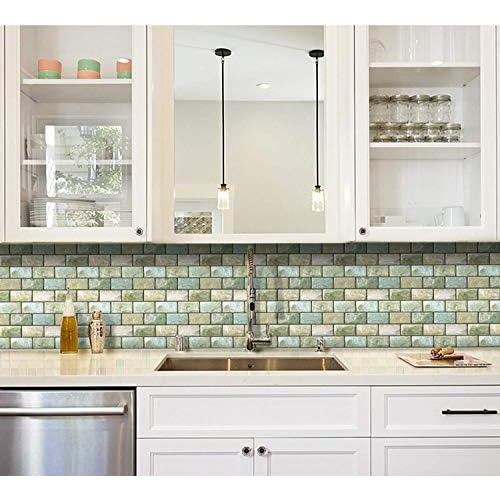 10 Hojas De Azulejos Adhesivos Salpicadero De Cocina, A...