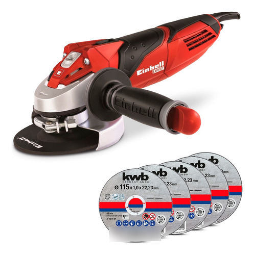 Amoladora angular Einhell Expert TE-AG 115/750 DP de 50 Hz color rojo 750 W 220 V - 240 V + accesorio