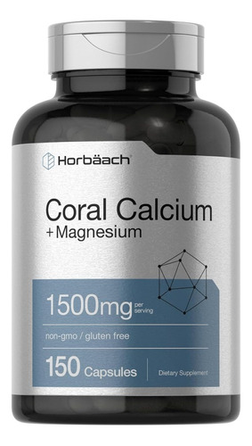 Calcio Coral + Magnesio 1500mg Huesos Fuertes 150 Americano Sabor Sin Sabor