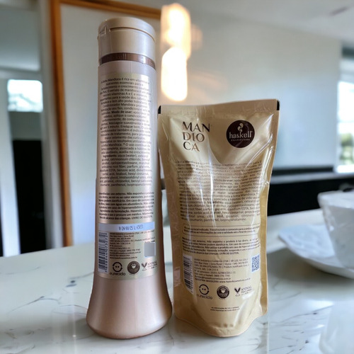Kit Haskell Mandioca Condicionador 500ml + 1 Refil Condi 250