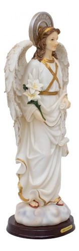 São Gabriel Enfeite Religioso Católico De Resina 41.5 Cm Cor Branco