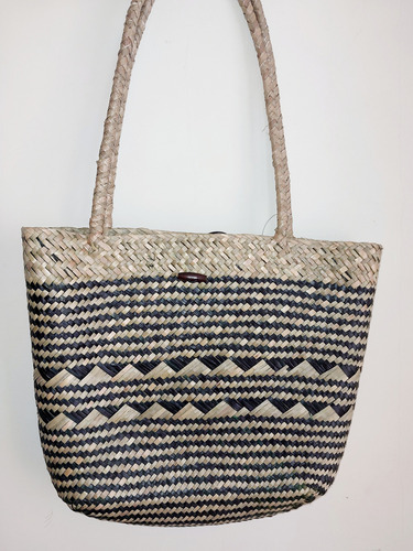 Bolso Playero Canasta Rafia O Mimbre Cartera 