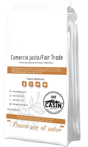 Imagen 3 de 3 de Café Tostado Y Molido By Casin - Pres Nat. Honey 500gr