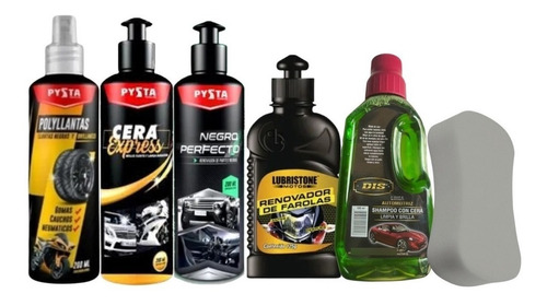 Kit Limpieza Vehiculos 5 Productos Super Promoción + Espuma