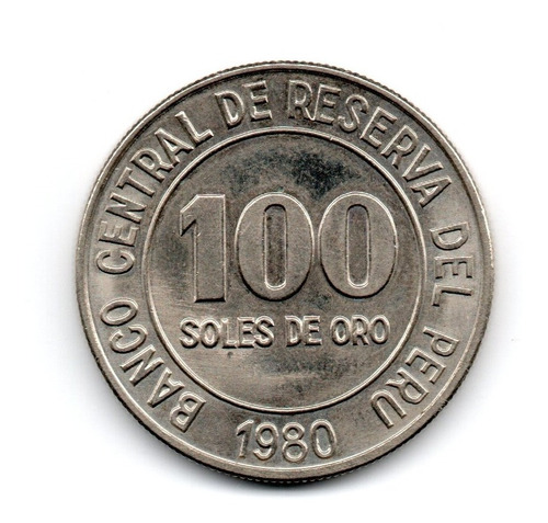 Peru Moneda 100 Soles Año 1980 Km#283