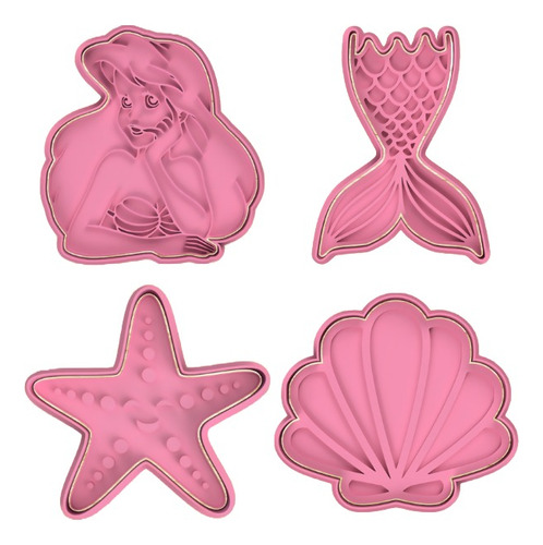 Cortantes De Repostería Galletitas Mar Sirena Estrella Setx4