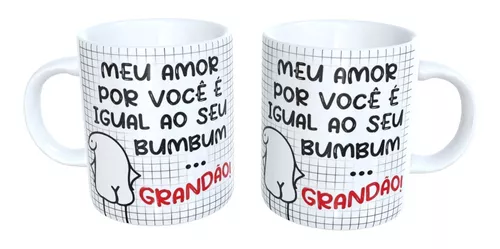 Caneca Divertida Meme Flork Bento - Amor Bumbum Grandão