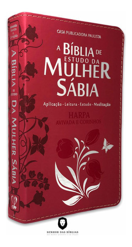 Bíblia De Estudo Da Mulher Harpa E Índice Tulipa Vermelho