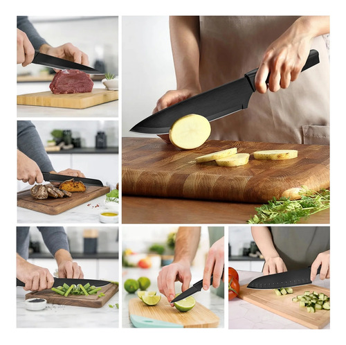 Juego Cuchillos Hogar 7pzs Para Carne/verdura/fruta