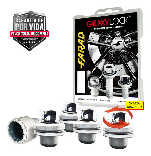 Tuercas Seguridad 14 X 1.5 Mm + 1 Llave 21 Mm Galaxylock 