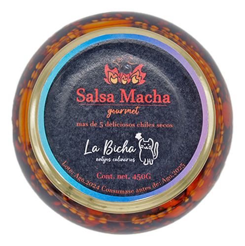 Salsa Macha Gourmet La Bicha 5 Chiles 450 Gr