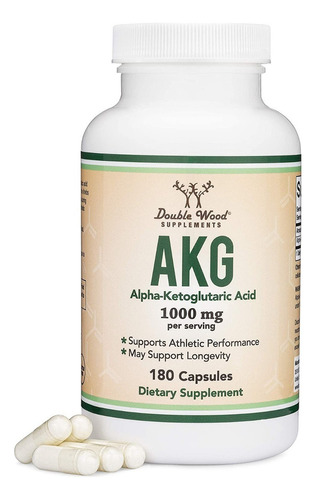   Suplemento Akg Acido Alfa Cetoglutarico 1000 Mg 180 Cap