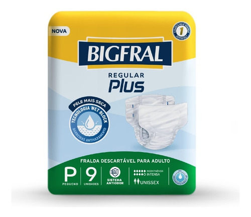 Fralda Bigfral Regular Plus Tamanho P - 9 Unidades