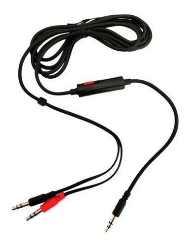 Cable Auxiliar 1 A 2 Con Microfono Diadema 3.5mm Trs