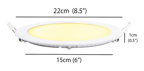 Imagen 5 de 10 de Panel Led 18w Redondo Incrustar 3000k Luz Calida