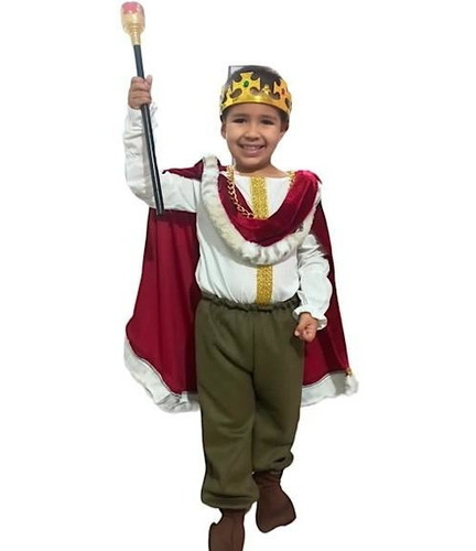 Traje Rei Medieval Infantil Completo Com Acessórios 1 Ao 10