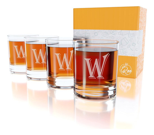 Regalos Con Monograma Para Hombres - 4 Vasos De Whisky Perso