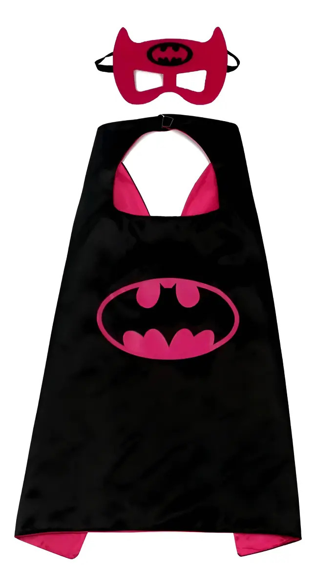 Capa + Máscara Infantil Personagens Super Heróis Batgirl