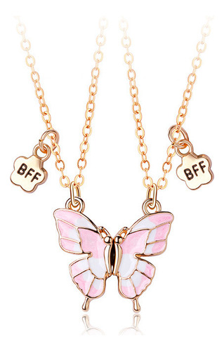Para J 2 Pçs/set Ímã Borboleta Colar Bff Bons Amigos Colar /