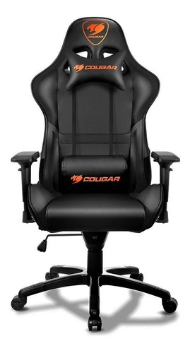 Silla de escritorio Cougar Armor gamer ergonómica  negra con tapizado de cuero sintético