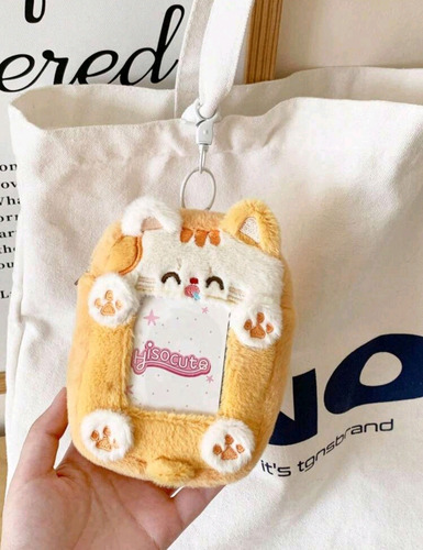 Monedero Porta Photocard Kawaii Importado Naranja Claro Liso