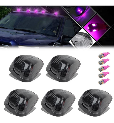 Glofe 5 Lampara Correr Lente Ahumada Negra Cabina Luz Led