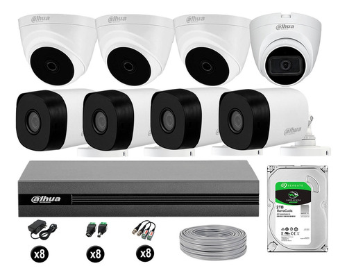 Cámaras Seguridad Kit 8 Dahua Hd 720p 2tb 1 Cámara C/a P2p