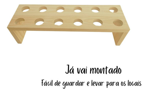 Porta Cone Comida Doce Festa Expositor Buffet Madeira 12 Fur Cor madeira pinus