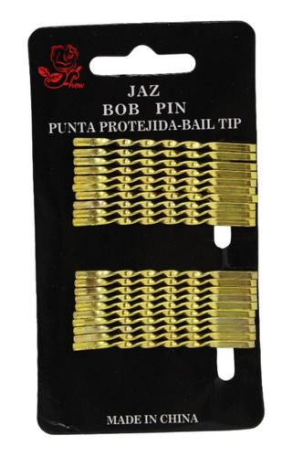 Horquilla Bob Pin Trenzado Para Cabello Pack X 12 Blisters.