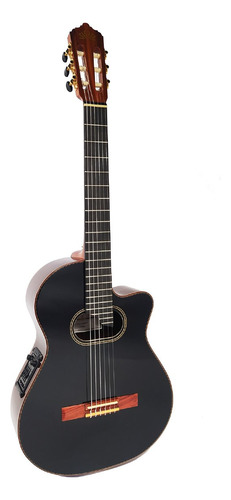 Guitarra Clasica La Alpujarra 100kfix Ovalada Negra Fishman