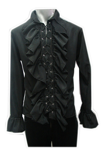 Imagen 1 de 1 de Eretica Ropa Dark-camisa Escarola Agujeta-rock-gotico