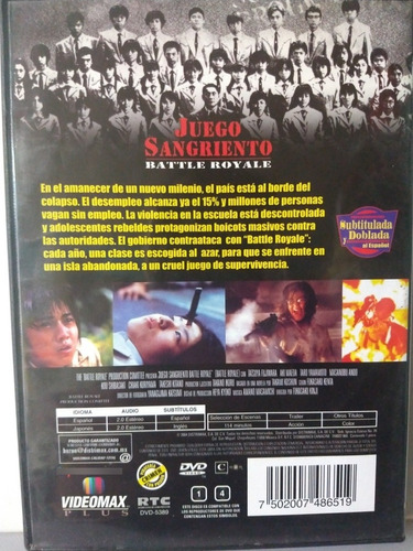 Juego Sangriento Battle Royale En Español Latino Japón Dvd (Usado)
