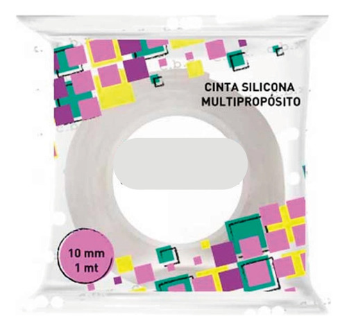 Cinta Silicona Transp Doble Faz De 10 Mm X 1 Mt Pack X2 U