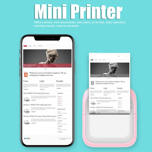 Impresora De Fotos Mini Multipropósito Portátil Inalámbrica