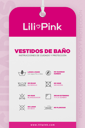 Lili Pink Vb1-004 Vestido De Baño Enterizo Printflores Txl