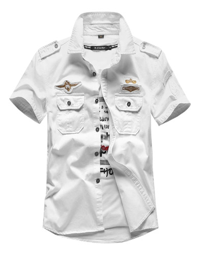 Camisa De Manga Corta, Uniforme Militar De Piloto, Insignia,